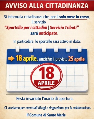 Sportello per i cittadini | Servizio Tributi